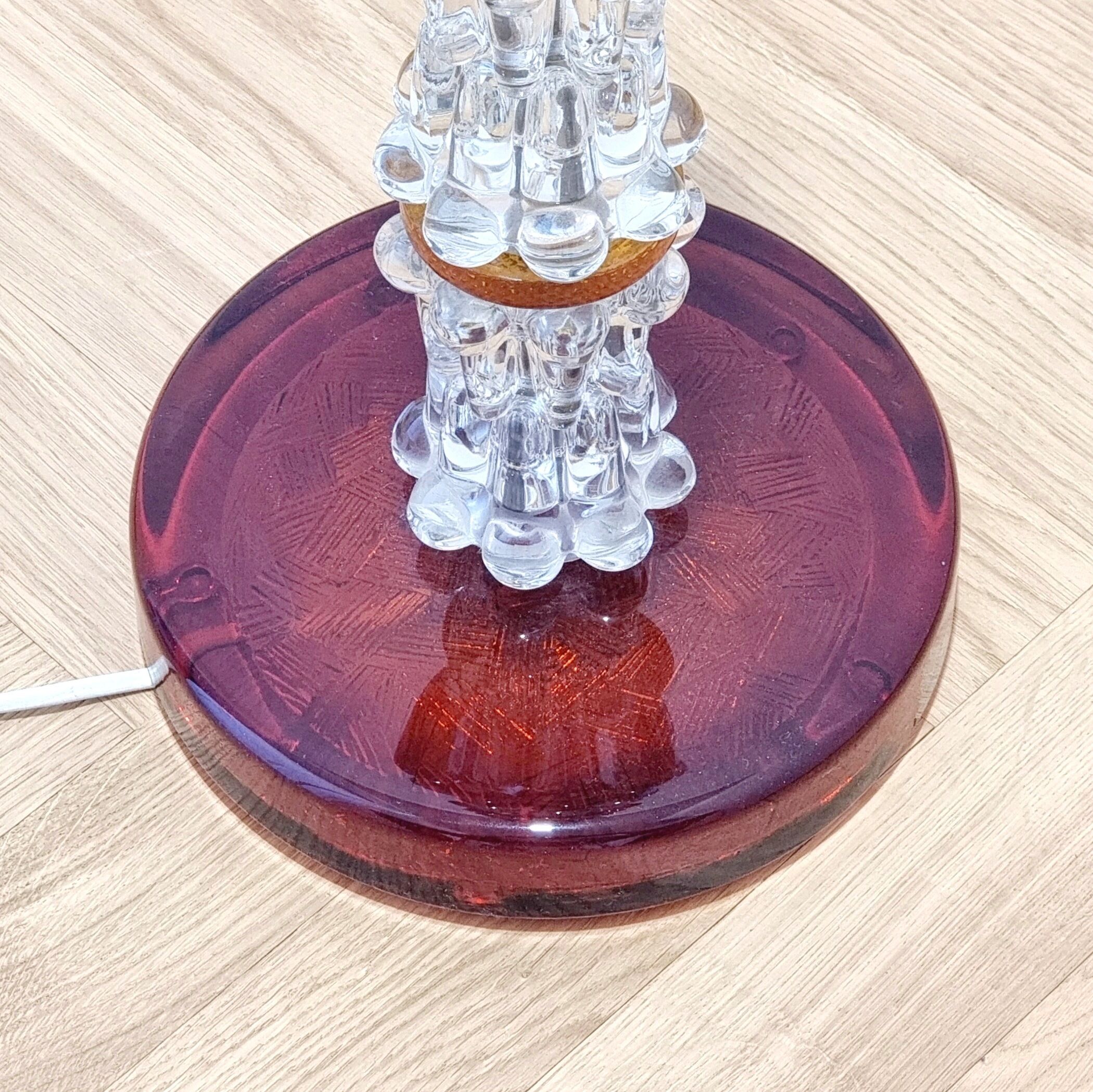 Lampadaire scandinave en verre cristal du milieu du siècle par carl fagerlund pour orrefors, suède, années 1960