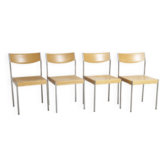 4 chaises Dietiker, design Edlef Bandixen