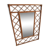 1970s Mid century Rattan wall mirror