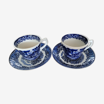 Lot de 2 tasses à café anglaises anciennes