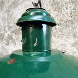 Vintage street lamp green enamel with glass