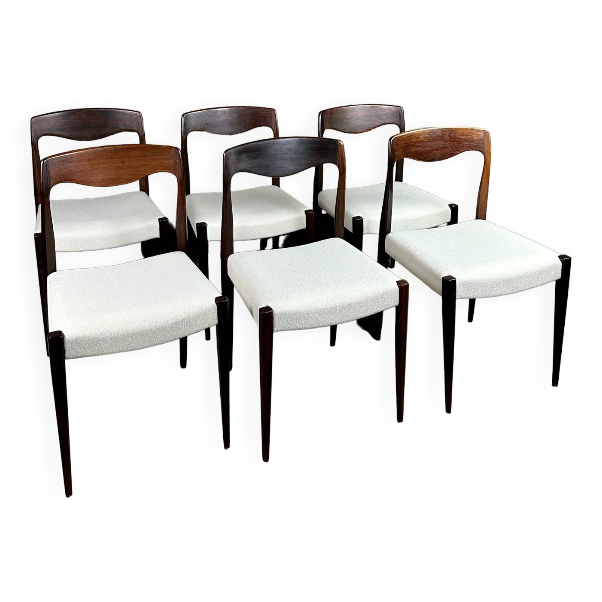 Chaises (série de 6) scandinaves en palissandre