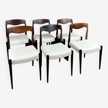 Scandinavian chairs (set of 6) in rosewood by Niels Otto Moller
