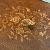 Pedestal table end of sofa decorated inlaid Louis XV style