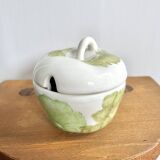 Vintage apple-shaped jam sugar bowl