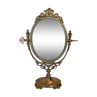 Miroir ovale sur pied 30x40cm