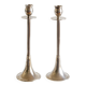 Duo of silver-plated brass candlesticks, 1950s/1960s