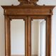 Antique wardrobe with 2 mirror doors in polished wood.