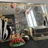 Hand-painted Art Deco beveled mirror - 1930