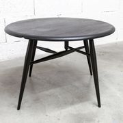 Table basse Ercol 1960 modèle 308  coffee table demi lune noir mate