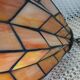 Antique stained glass and bronze pendant light