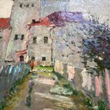 Old painting Oil on cardboard dimensions: height - 59 cm - width - 49 cm -