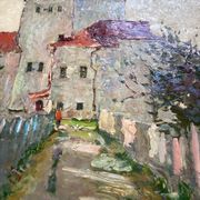 Old painting Oil on cardboard dimensions: height - 59 cm - width - 49 cm -