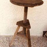 Vintage wood workshop stool
