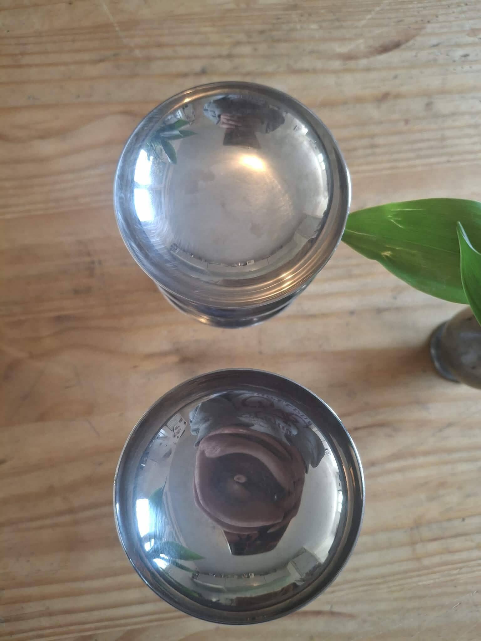Set of 6 stainless steel ice cream bowls 18-10