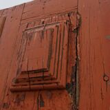 Grandes portes de monastère du XVIIe siècle en chêne laqué terre cuite, Portugal