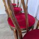 Set of 8 Vintage Bentwood Bistro Chairs: Red Upholstery