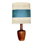 Lampe de bureau vintage en teck et lin bicolore de fog et morup danemark 1960