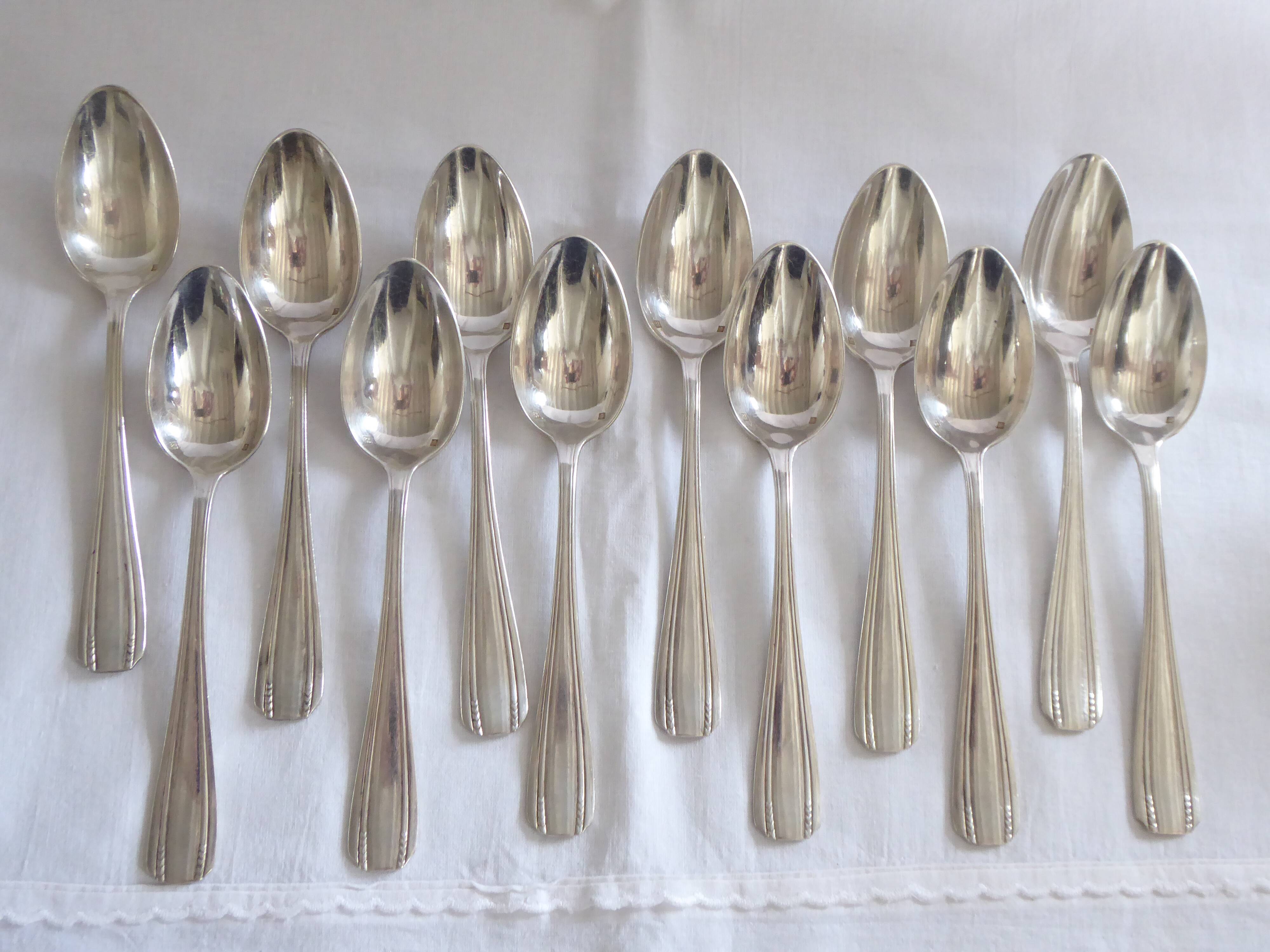 Orbrille JB silver metal cutlery set 37 pieces