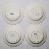 Lot de 4 assiettes à soupe de la faïencerie de Sarreguemines modèle Royat