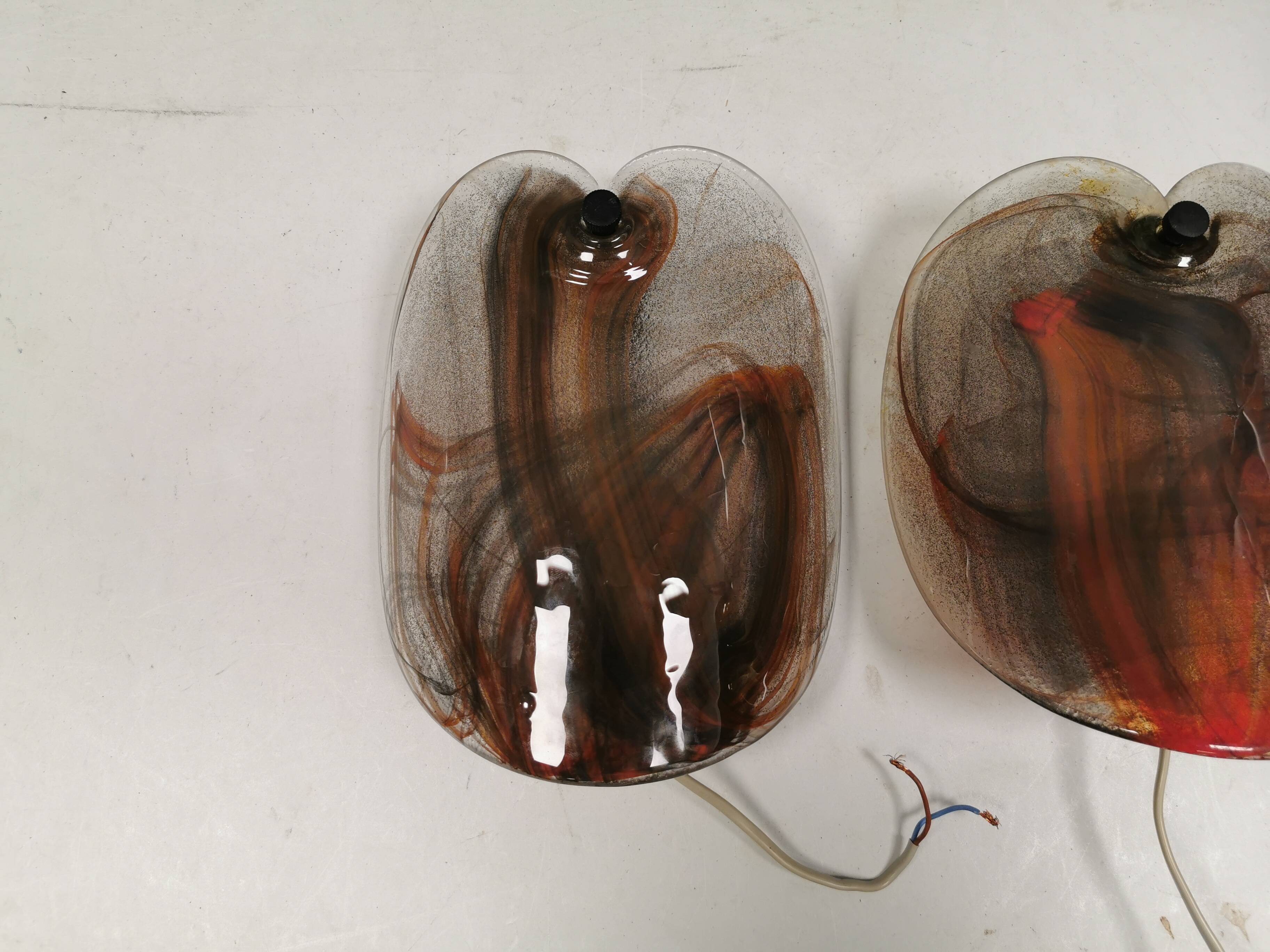 Glass wall lamps designed by per lutken for holmegaard Denmark 1970s