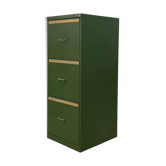 Metal filing cabinet with 3 drawers, 1970s.