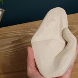 Empty hand pocket ceramic geometric sculpture brutalist signed