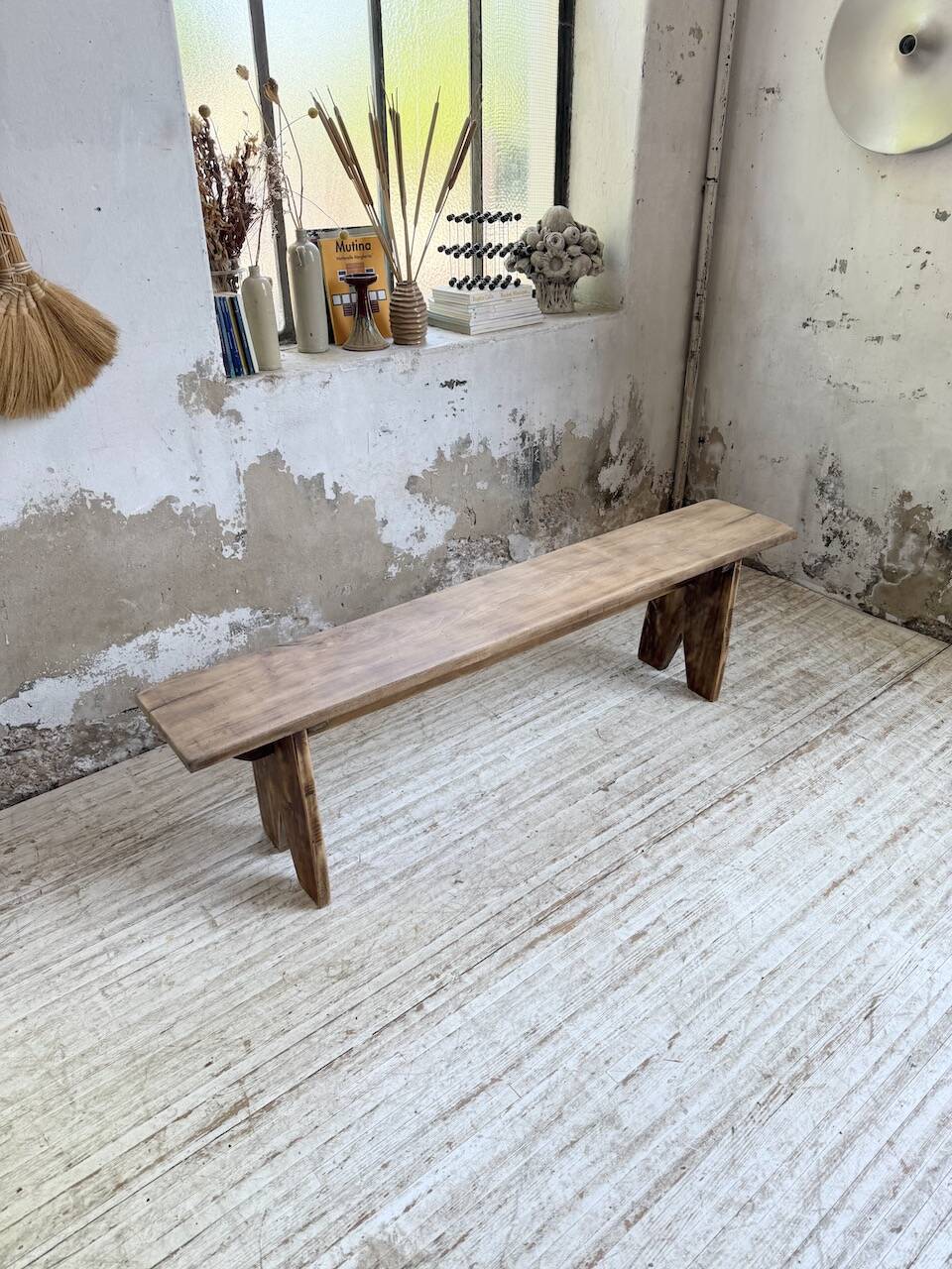 Paire de bancs de ferme en chêne