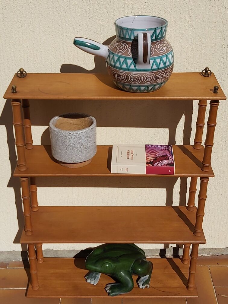 Vintage bamboo wood shelf