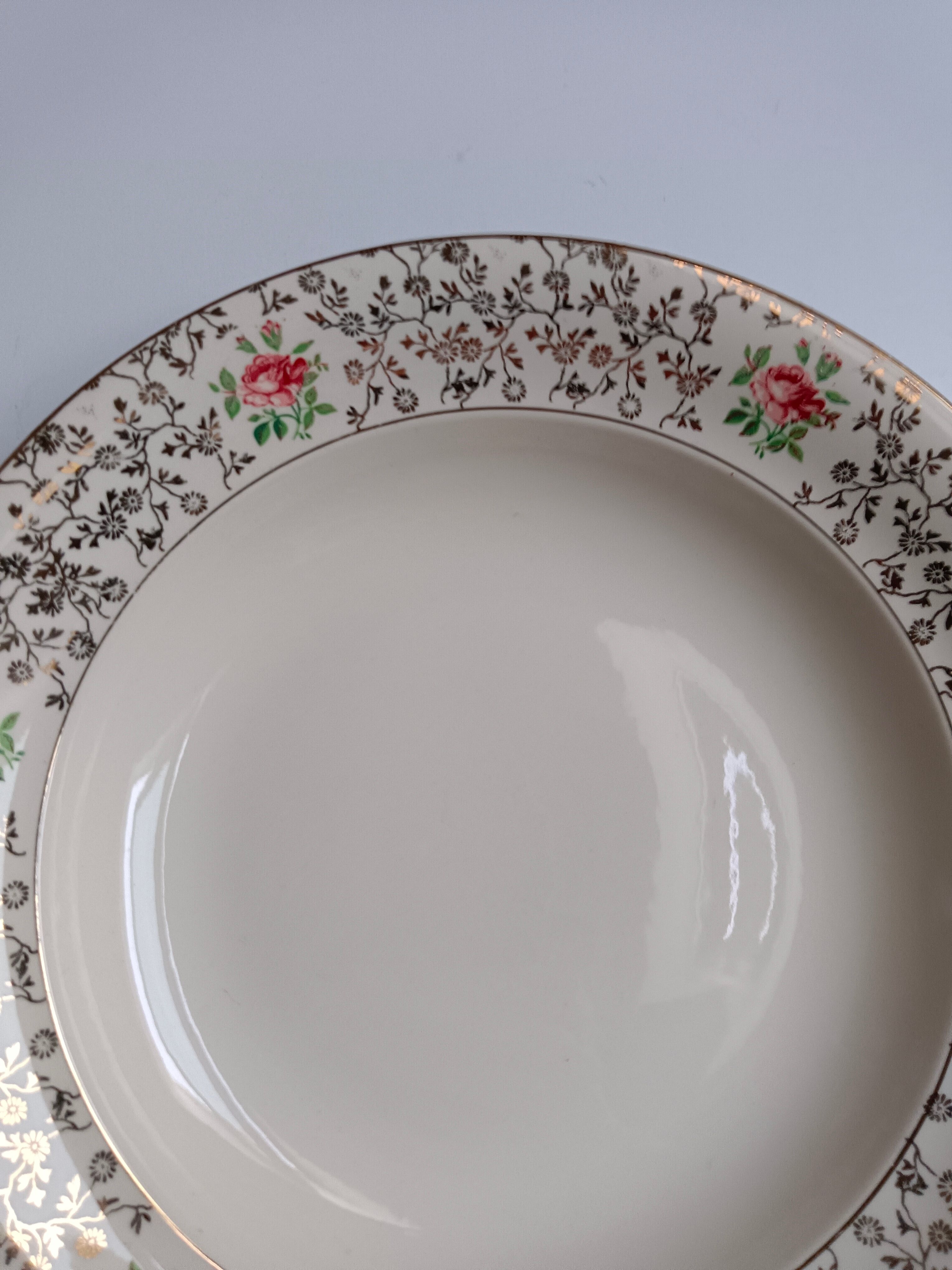 6 Assiettes Villeroy et Bloch beiges et dorées