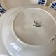 Set of 4 hollow plates Digoin Sarreguemines blue model "Tartan" 40s