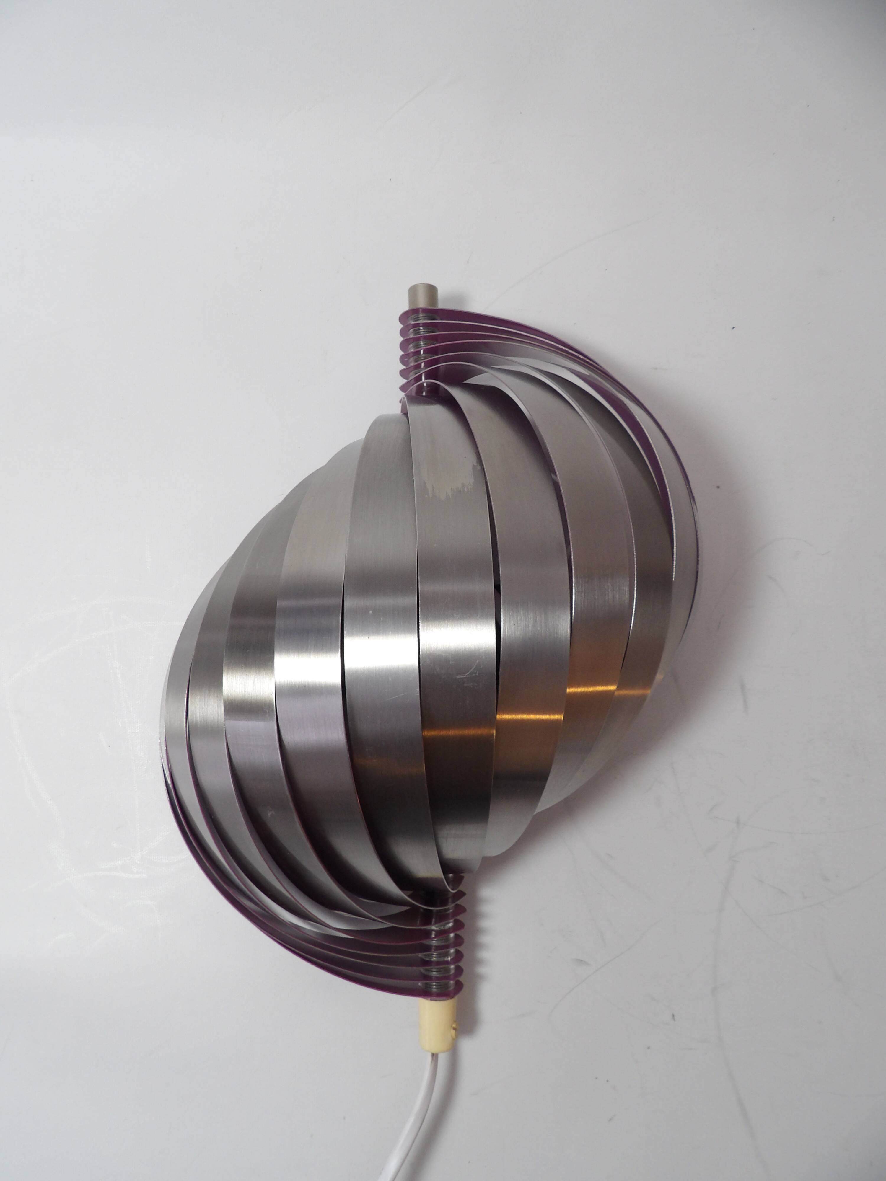 Henri Mathieu Kinetic Spiral Style Wall Light