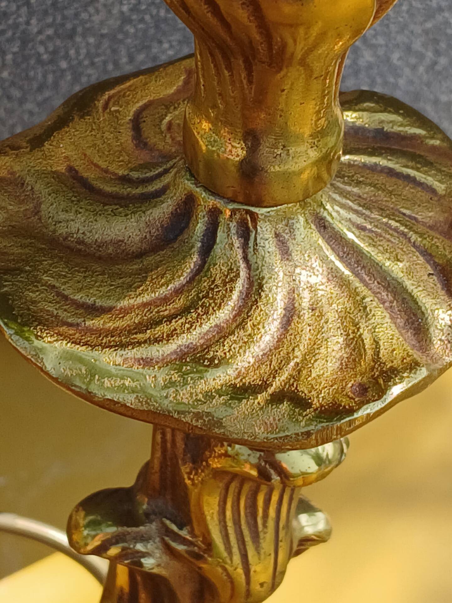Vintage Rococo style gilded bronze lamp base