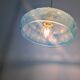 Art Deco pendant light in blue glass and brass