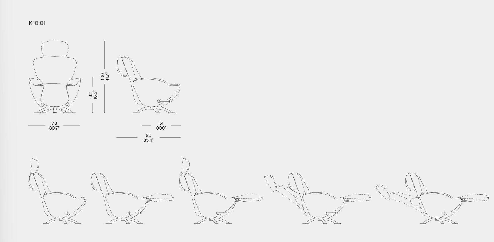 Dodo modular armchair by Toshiyuki Kita, Cassina edition, 2000