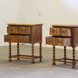 Tables de chevet danoises en chêne, signées Henning Kjærnulf, années 1960