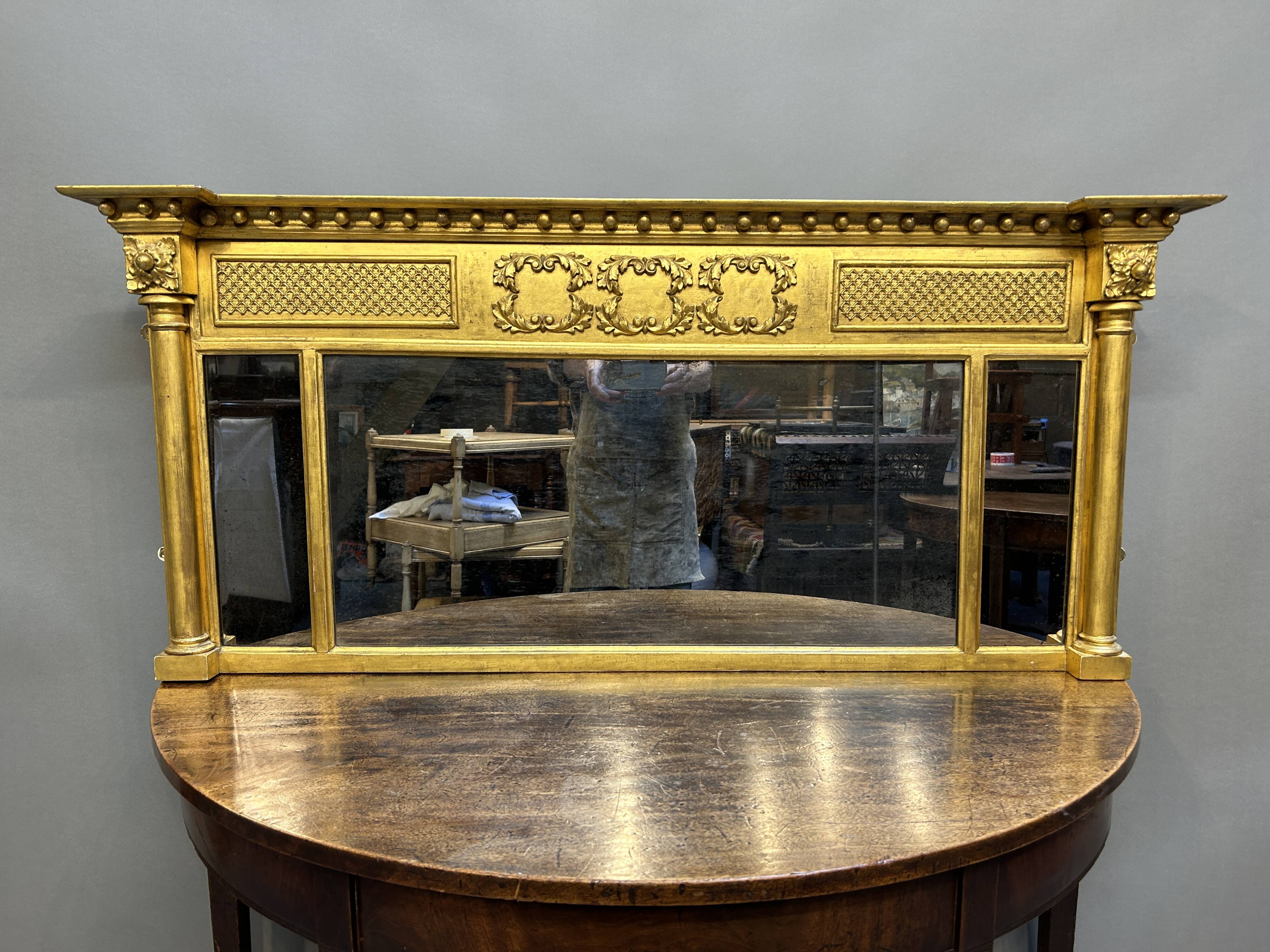 C19th Gilt Overmantle mirror