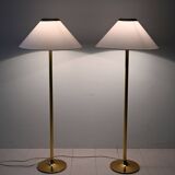 Pair of Scandinavian Brass Floor Lamps