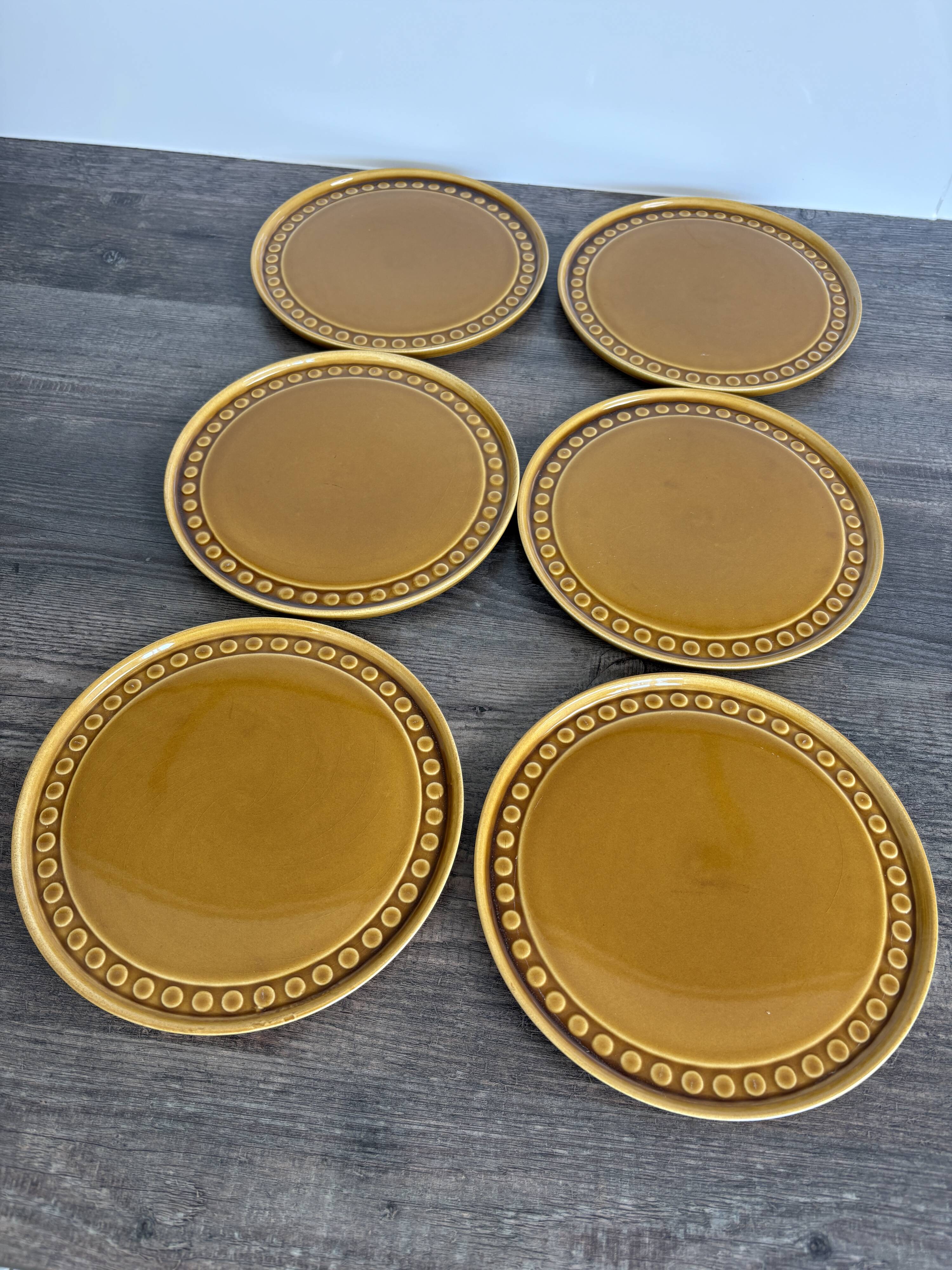 Set of 6 vintage 70s Melitta Ceracron dessert plates.