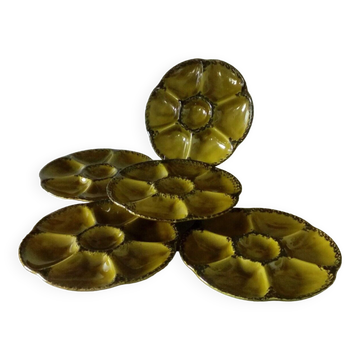Assiettes à huitres en faience de gien