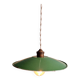 Industrial pendant light in green enamelled sheet metal, 1930s-40s