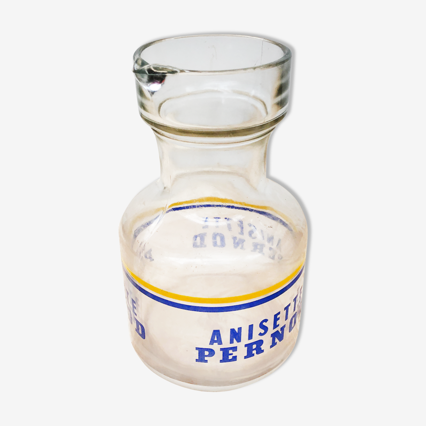 Ancienne carafe anisette pernod verre moulé objet publicitaire vintage |  Selency