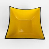 Mid-century black and yellow enameled ceramic bowl