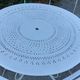 Garden furniture 1 table 6 chairs wood and old white metal