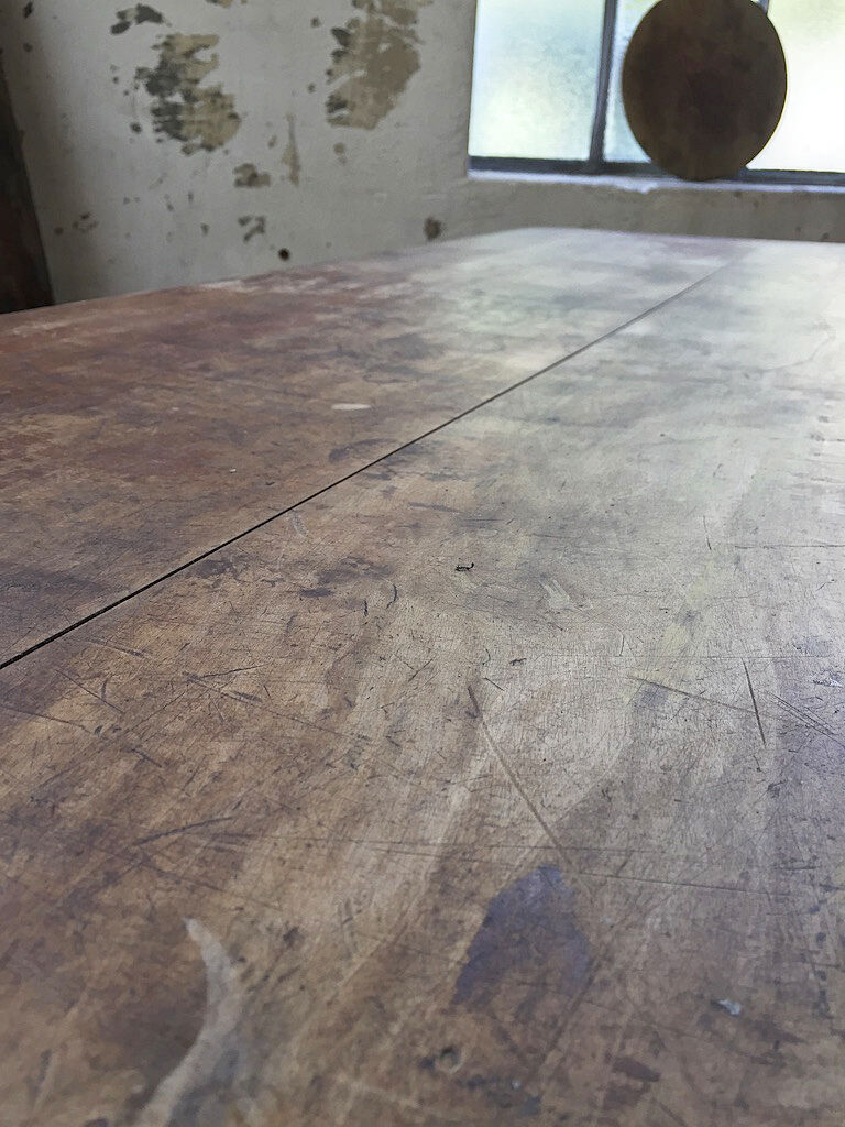 Antique farm table