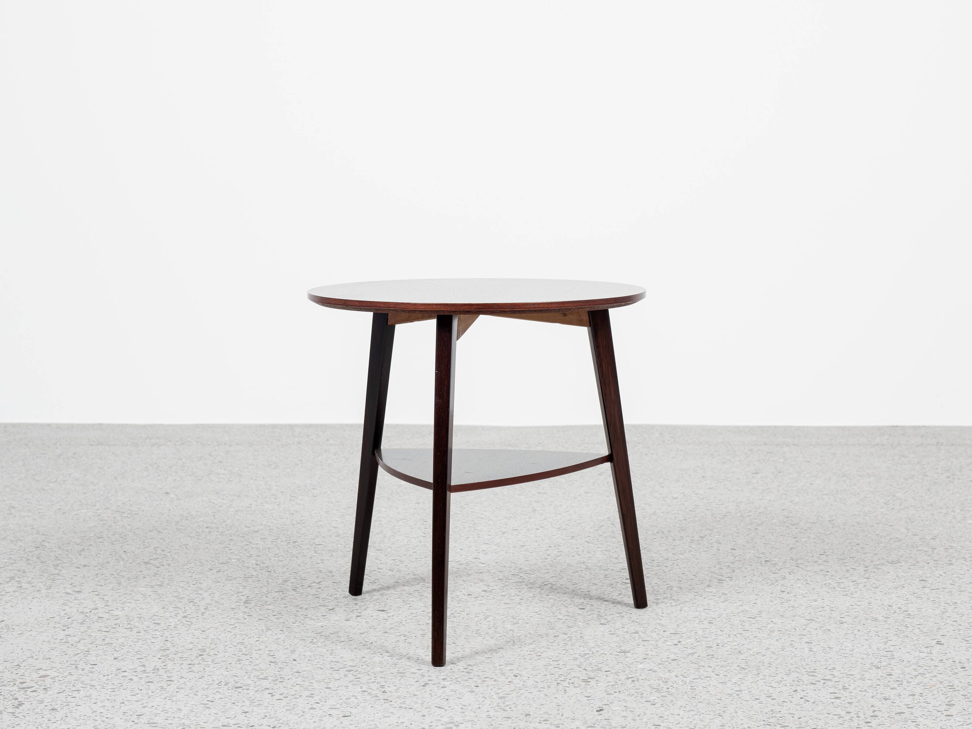 Midcentury Danish round side table in rosewood -Holger Georg Jensen - Kubus