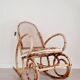 Cane rocking chair and upholstered seat
