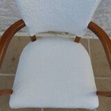 Chic Art Deco bridge chair from the 1950s, fully restored and hand-stitched