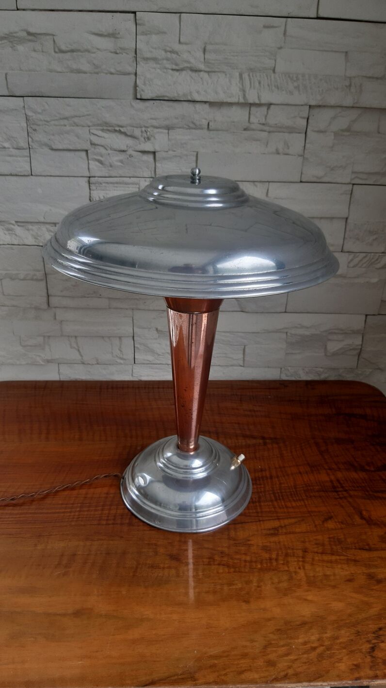 Copper and aluminum mushroom lamp