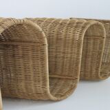 Door magazines wall in rattan Italy 70s